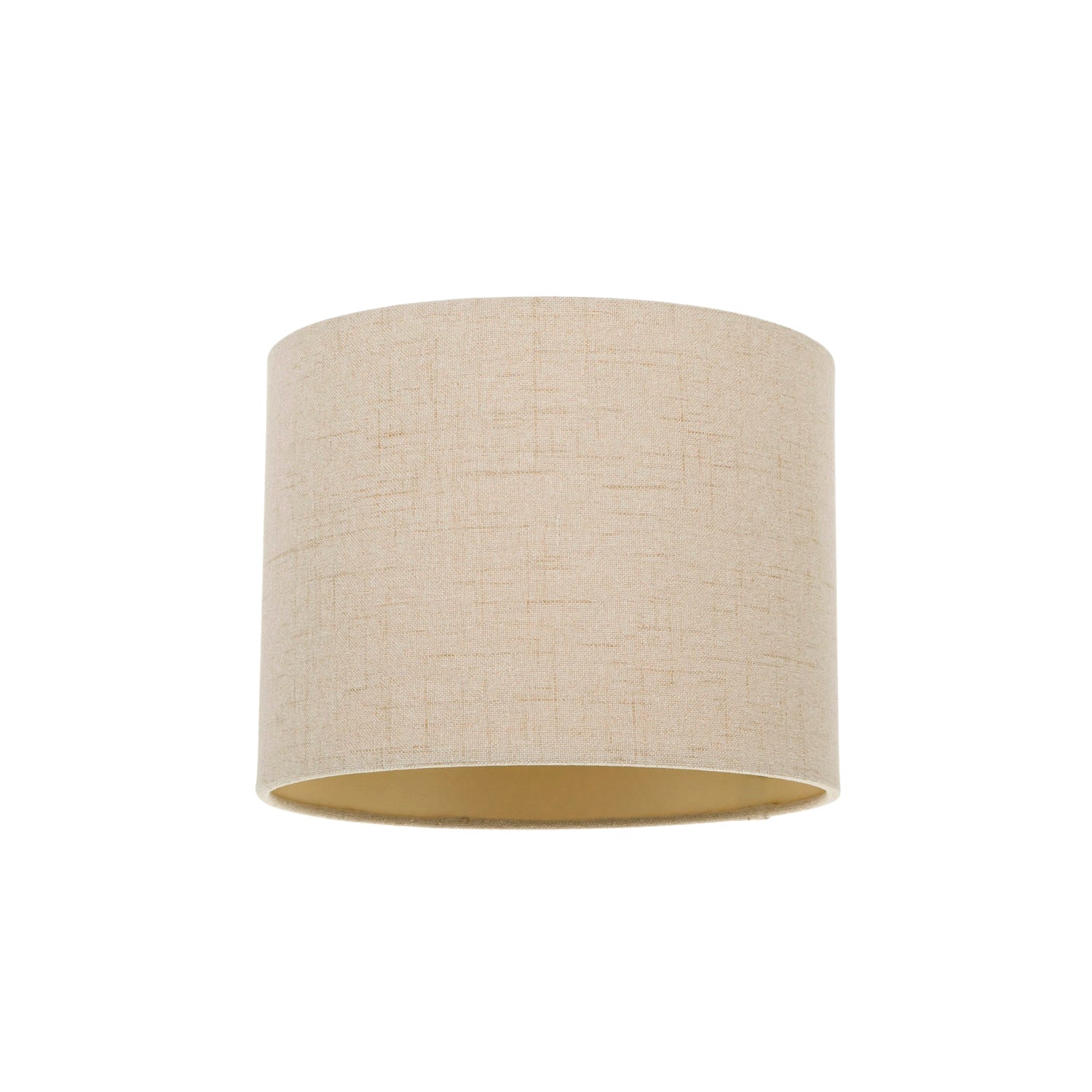 Modern Taupe Linen Fabric Small 8" Drum Lamp Shade with Matching Satin Lining Image 1