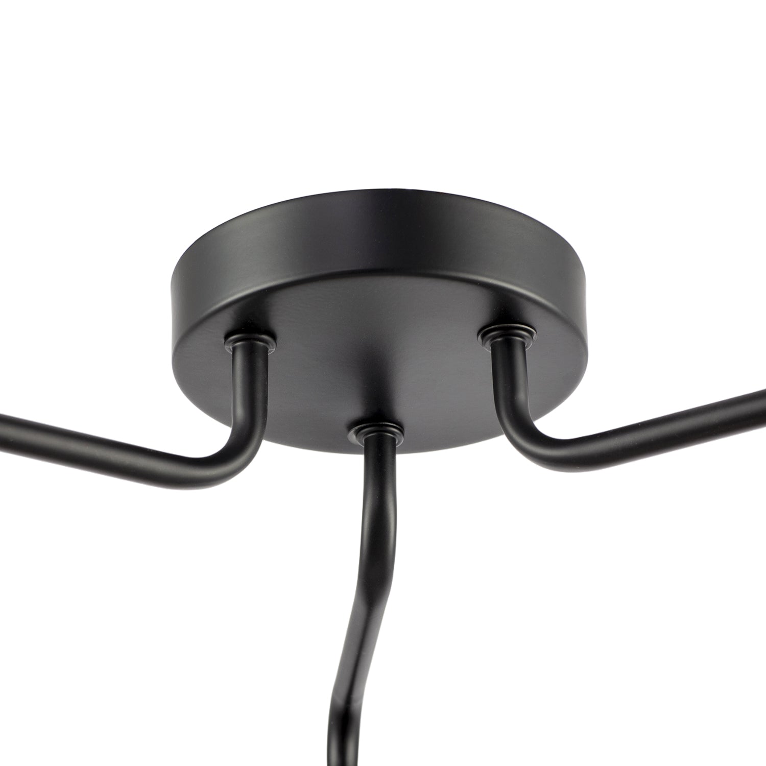 Matte Black Semi Flush Ceiling Light to Showcase Filament Bulbs Image 4