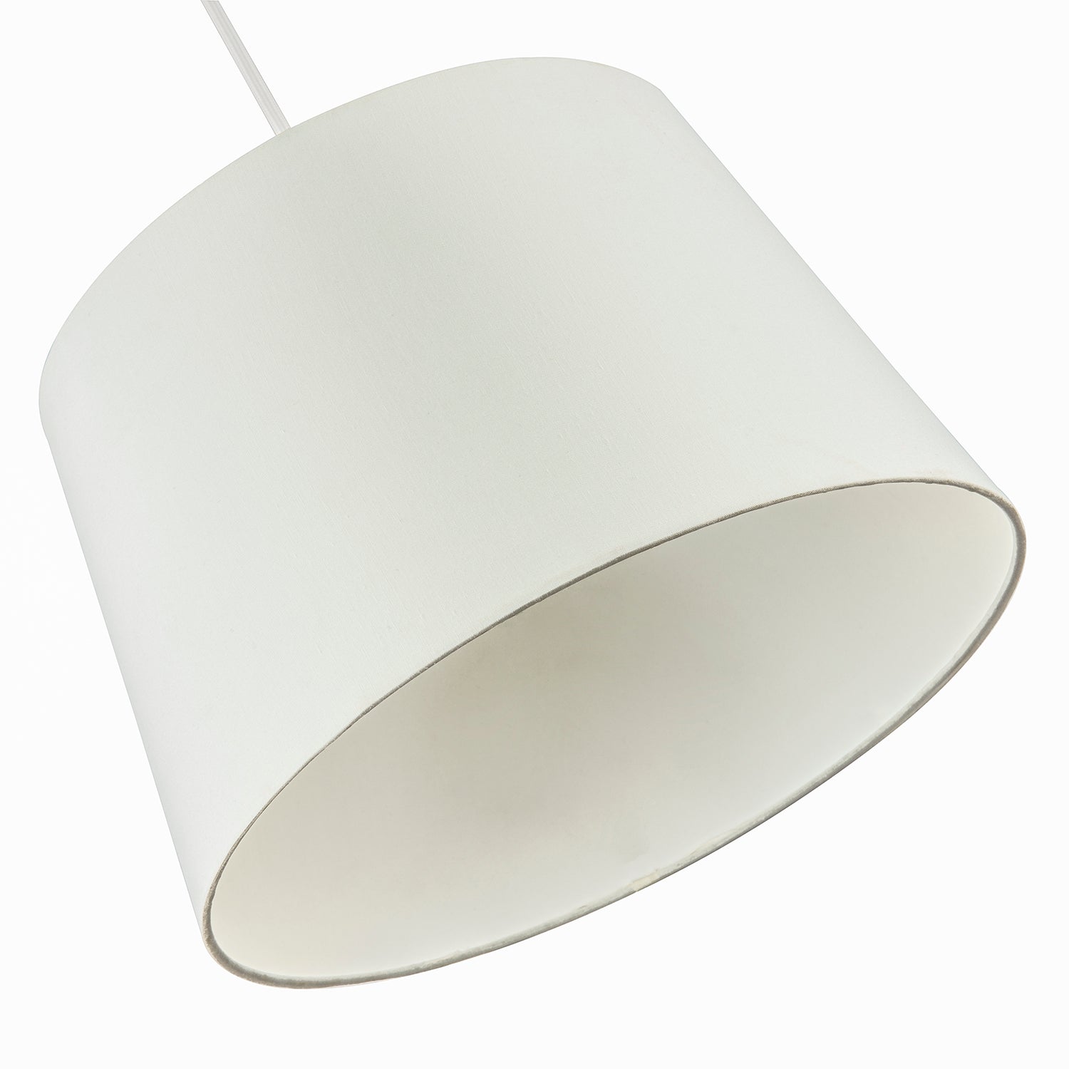 White Cotton Fabric 12inch Drum Lampshade with White Cotton Inner Image 5