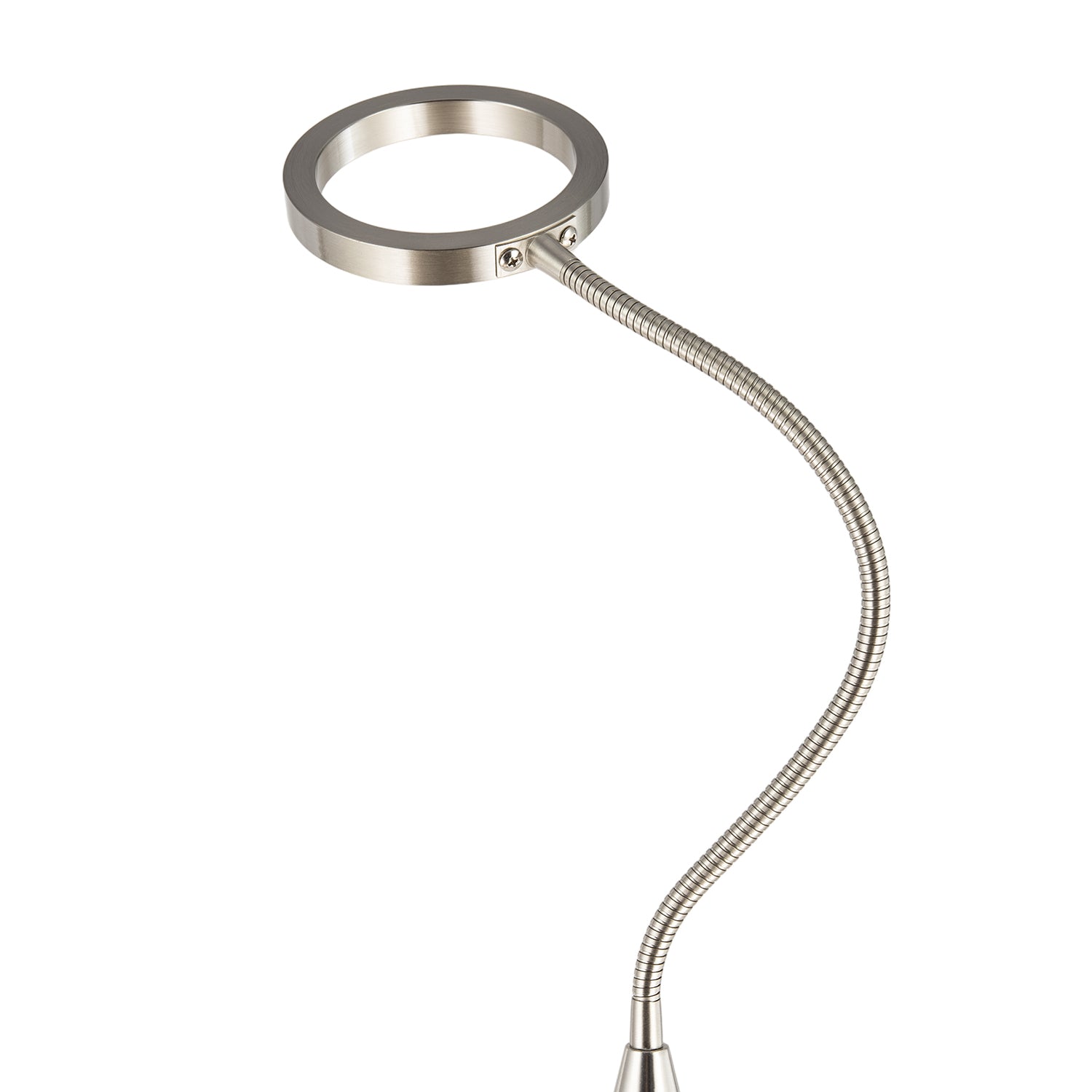 Modern Nickel Task Floor Lamp with LED Halo Ring and CCT Memory Dimmer Image 5