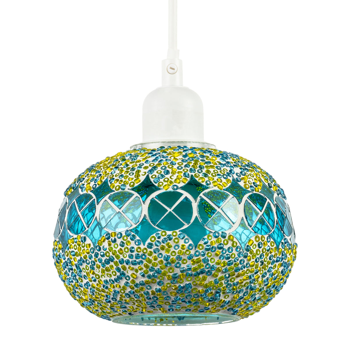 Ceiling Pendant Light Rounded Glass Globe Mosaic Ceiling Pendant Lighting Shade with Rounded Shape