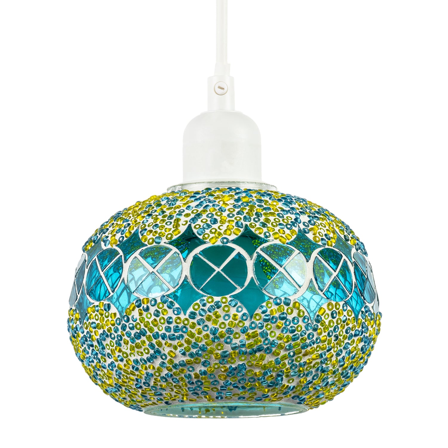 Glass Globe Mosaic Ceiling Pendant Lighting Shade with Rounded Shape Image 1
