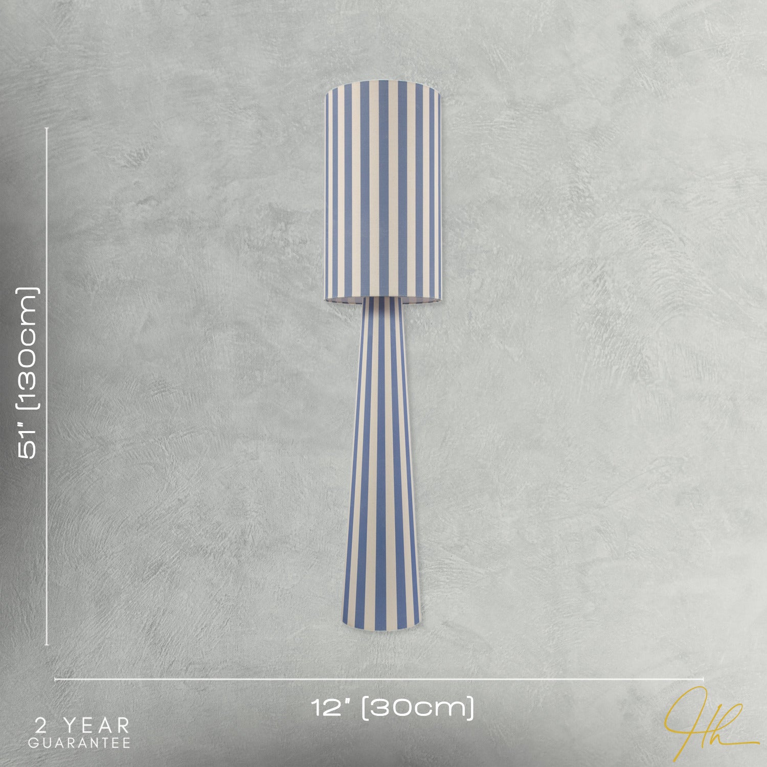 Amparo Blue and Oatmeal Linen Floor Lamp with Fabric Shade and Base Image 7