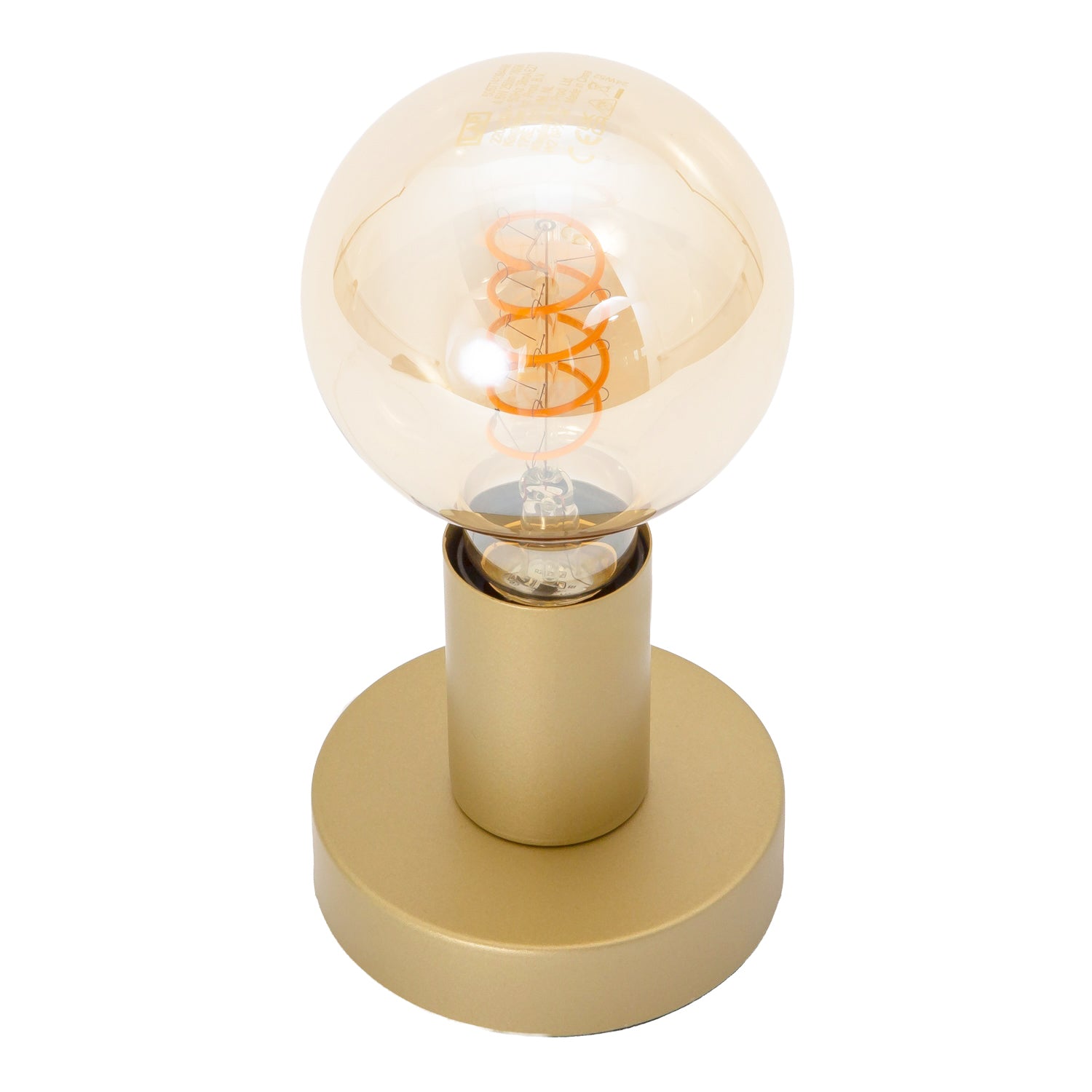 Satin Gold Bulb Holder Table Lamp to Showcase Vintage Filament Bulbs Image 3