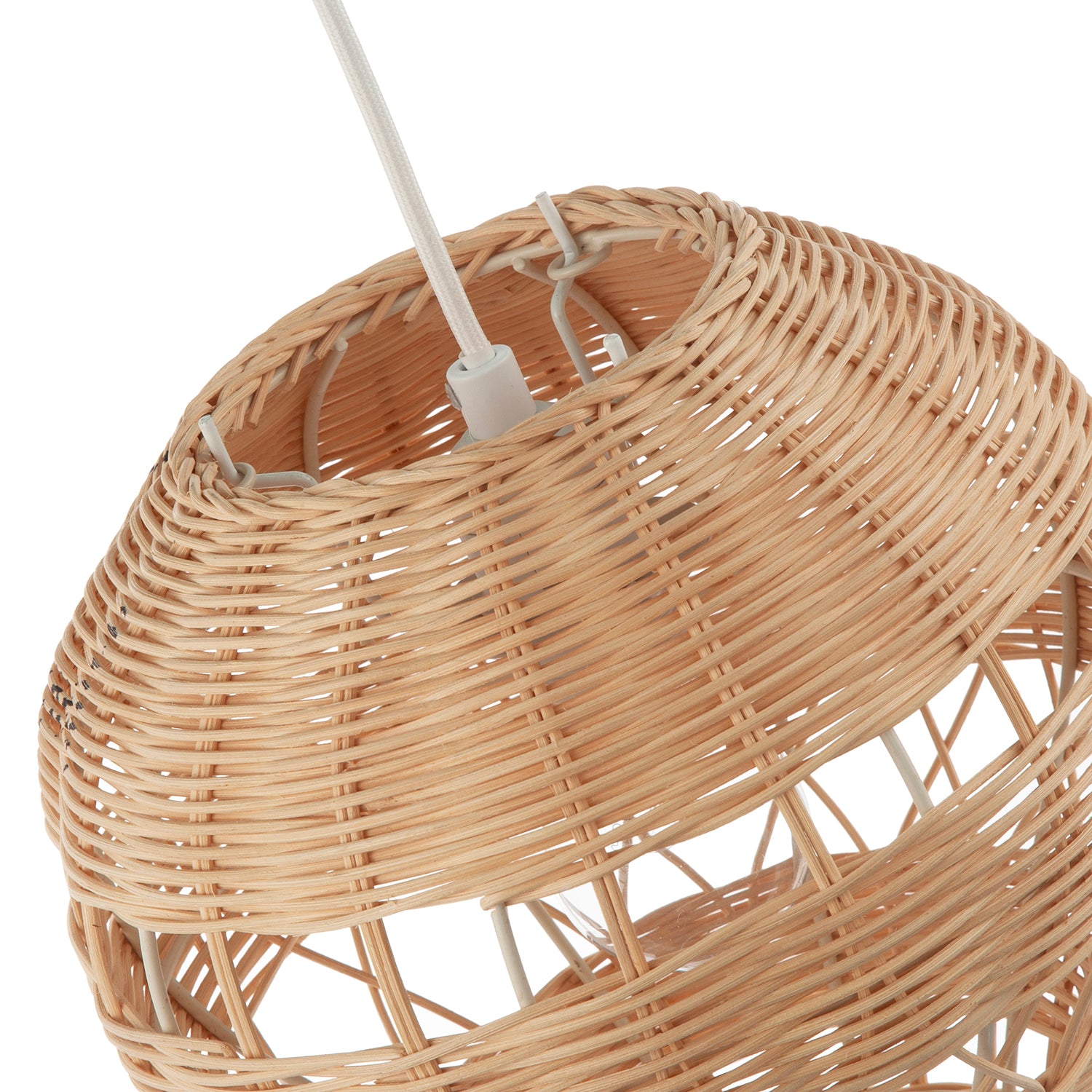 Quirky Hot Air Balloon Natural Rattan Easy Fit Pendant Lighting Shade Image 4