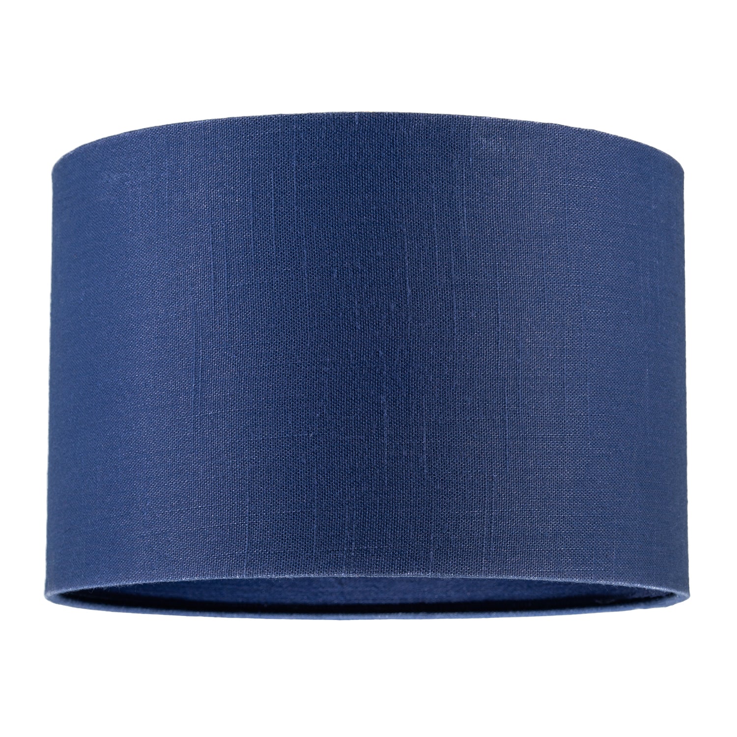 Designer Navy Peony Blue Textured Linen Fabric Circular Lamp Shade Image 1