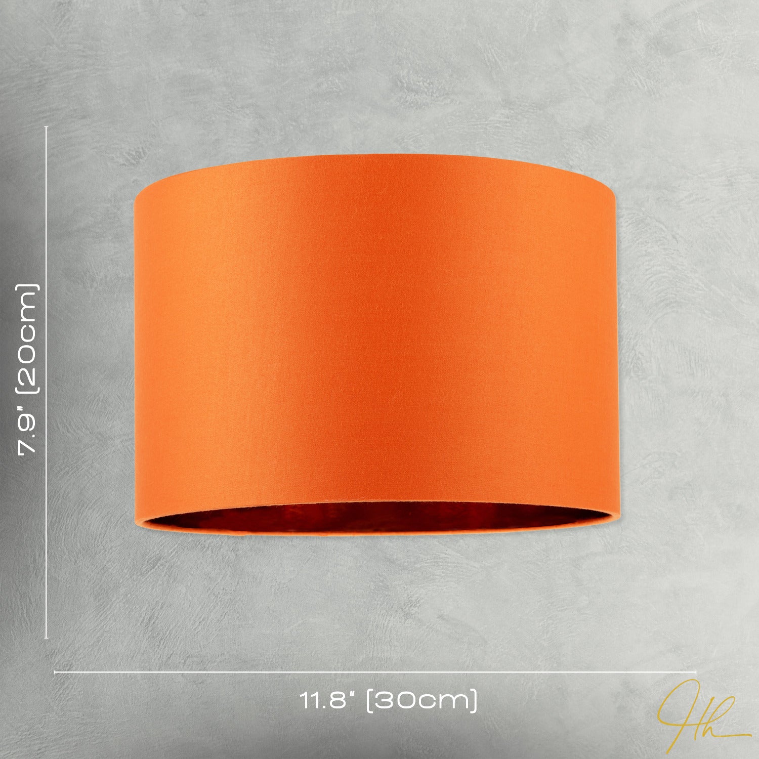 Contemporary Vivid Orange Cotton 12" Table Base or Pendant Lamp Shade Image 8