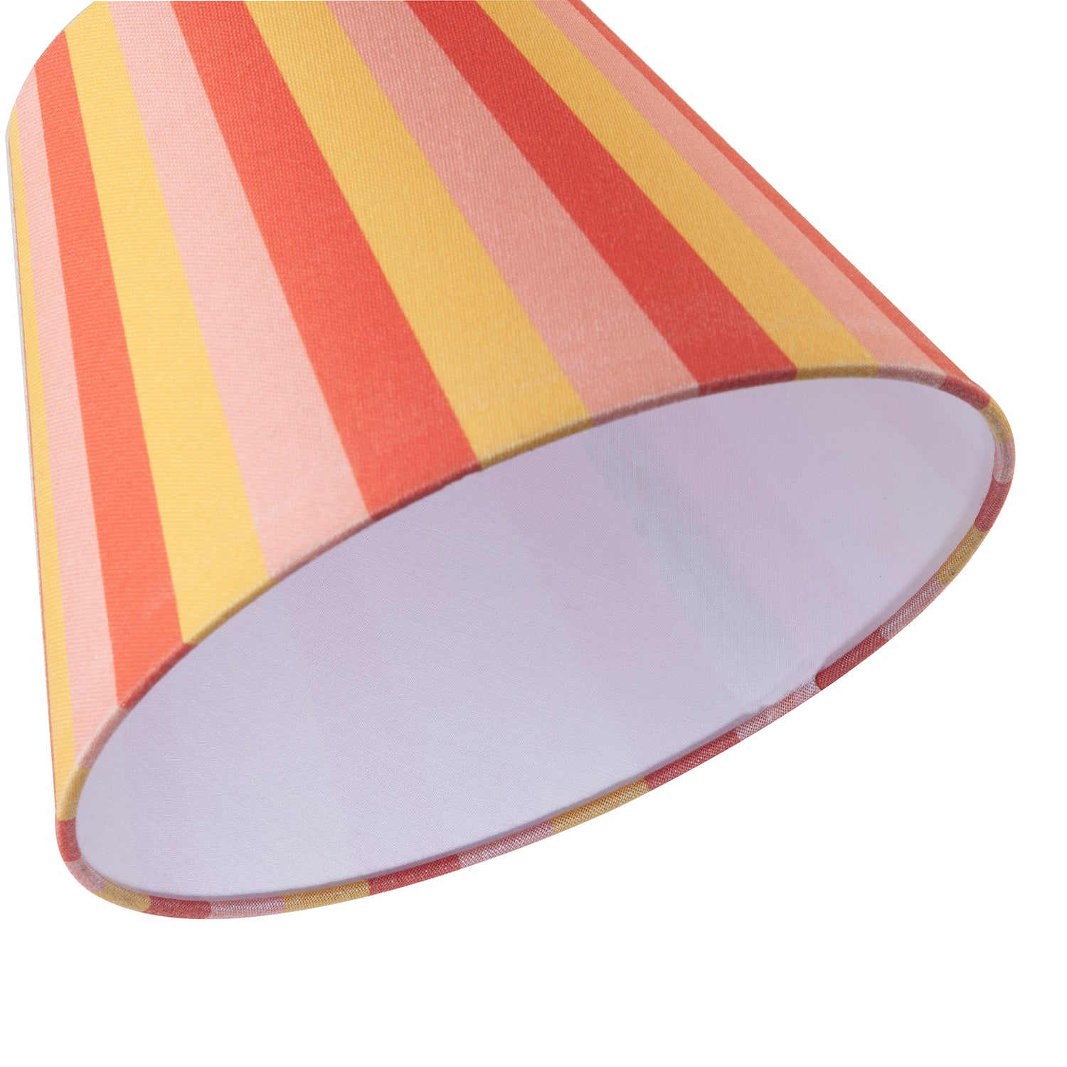 Multi Pink Tone Striped Linen Coolie Lamp Shade with Cotton Inner Image 5