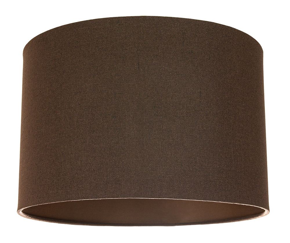 Contemporary and Sleek Brown Textured Linen Fabric Drum Lamp Shade 60w Maximum Image 1