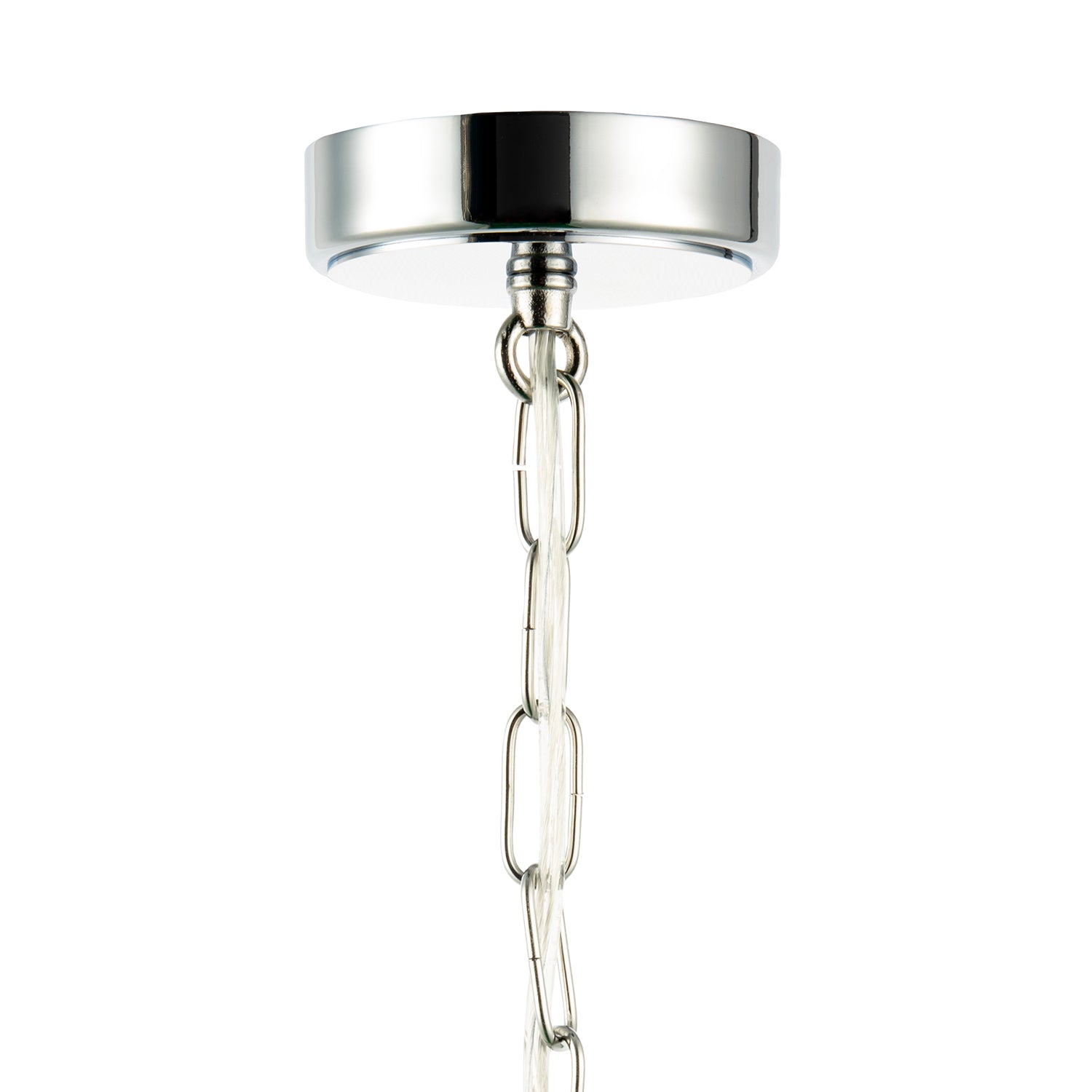 Classic Lantern Pendant Lamp in Polished Chrome with Clear Glass Sides Image 5