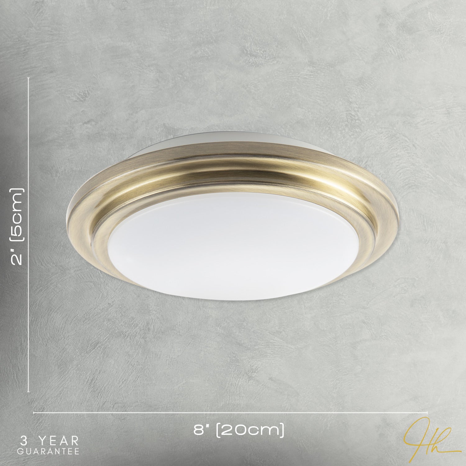Modern Chic Antique Brass Flush LED Bathroom Ceiling Light Fitting Image 7