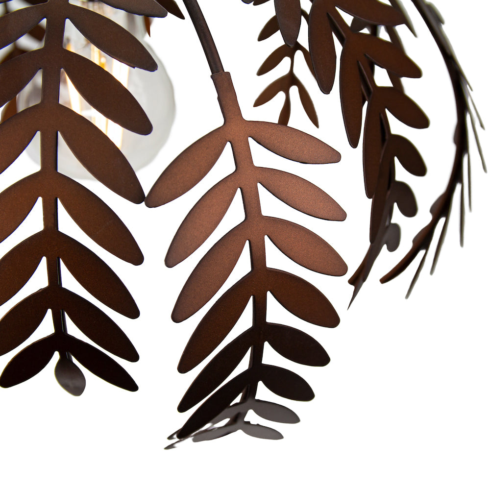 Classic Fern Leaf Design Ceiling Pendant Light Shade in Stylish Bronze Finish Image 5