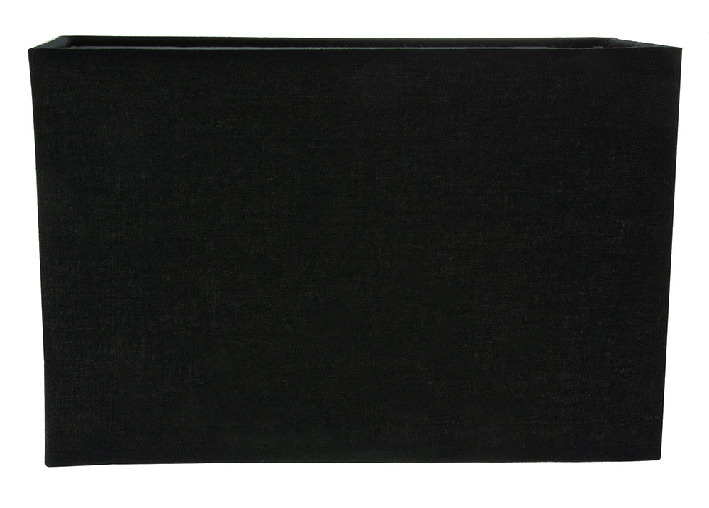 Contemporary and Stylish Jet Black Linen Fabric Rectangular Lamp Shade Image 1