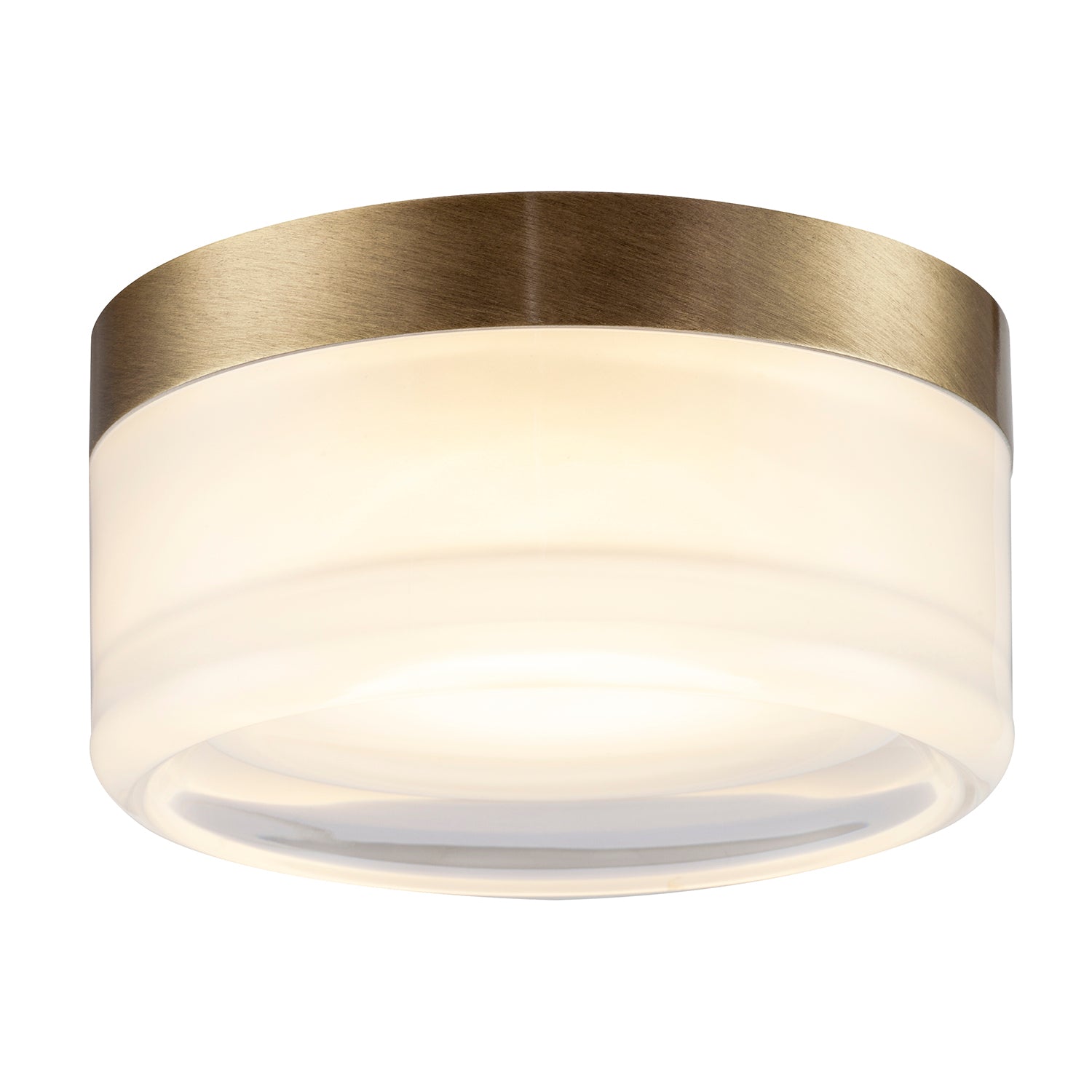 Designer Antique Brass LED Bathroom Ceiling Light with Opal Glass Image 2