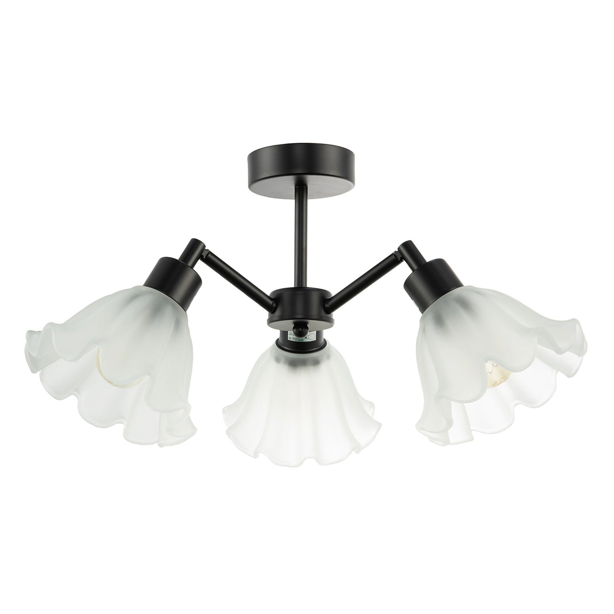 Traditional Ceiling Light Frosted Scallop Glass Shades