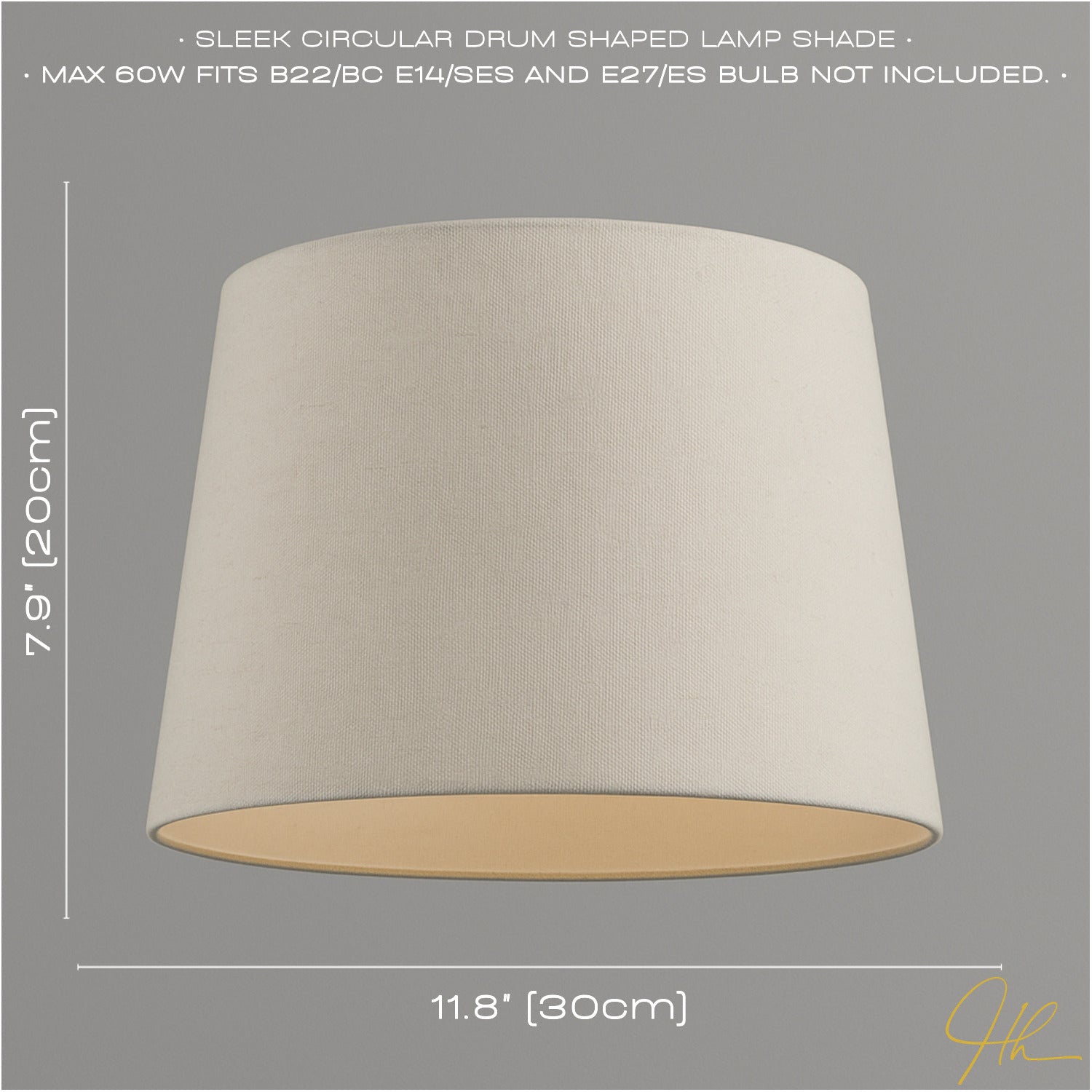 Contemporary Light Cream Linen Fabric Drum Lampshade with Cotton Inner Image 6