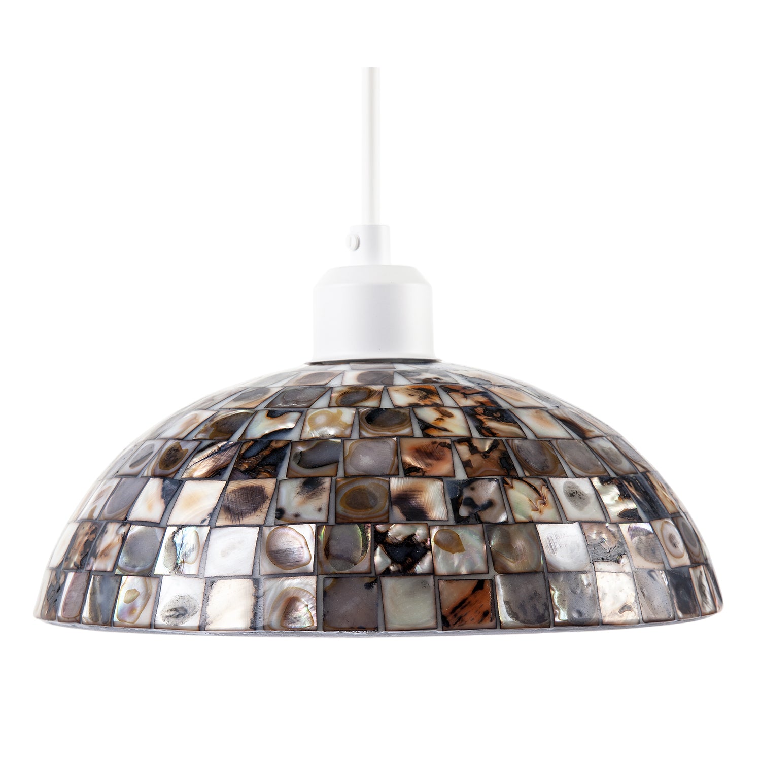 Natural Mother of Pearl Shell Mosaic Dome Ceiling Pendant Light Shade Image 1
