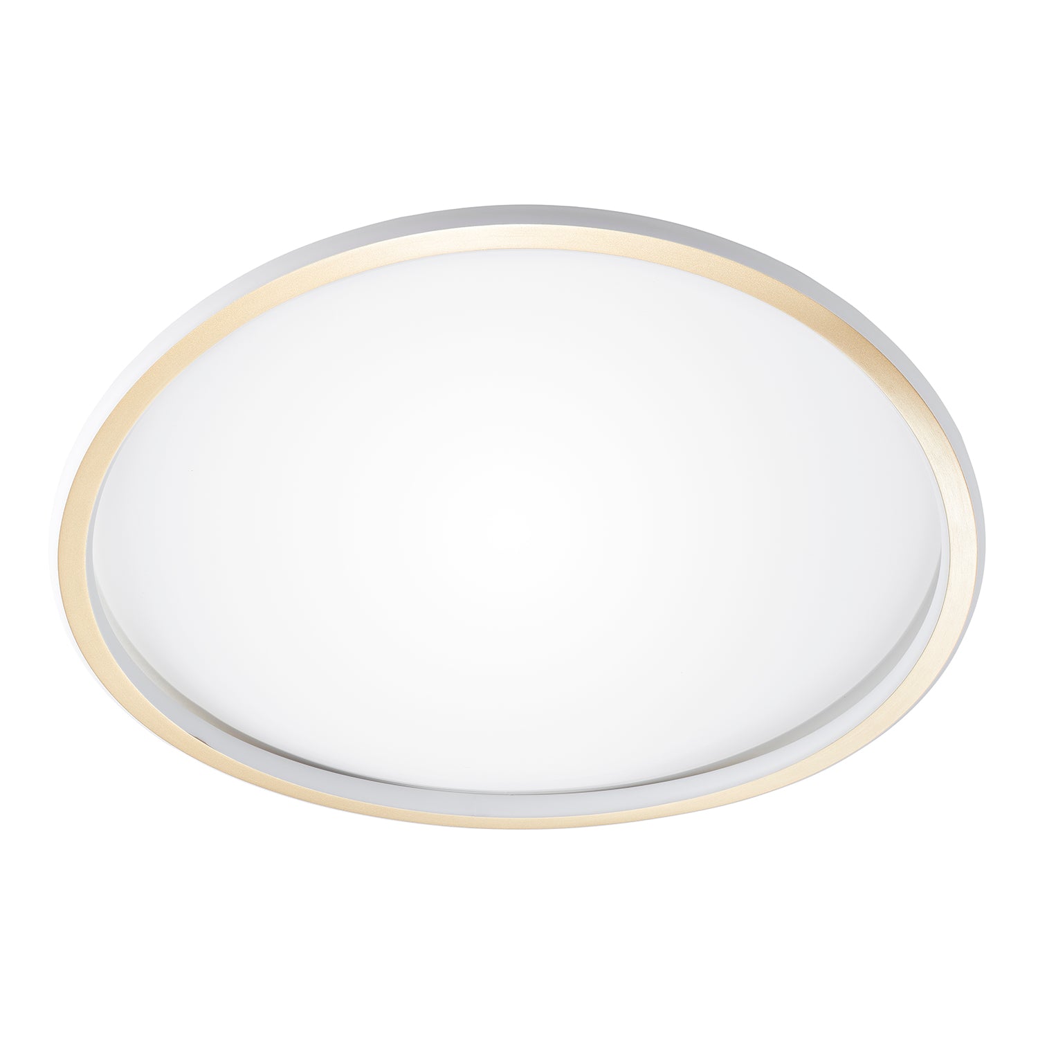 Modern Designer Satin Gold Plated LED Ceiling Light with Inner Opal Diffuser Image 2