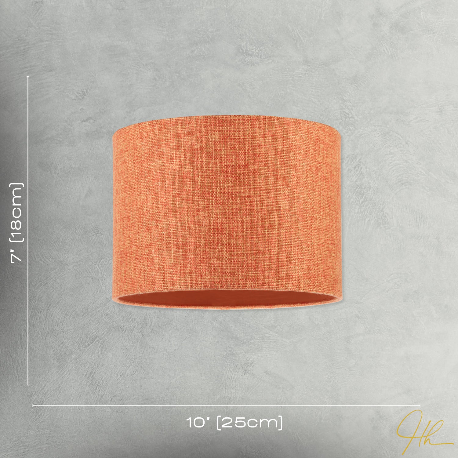 Contemporary and Sleek Orange Natural Linen Fabric Drum Lamp Shade Image 7