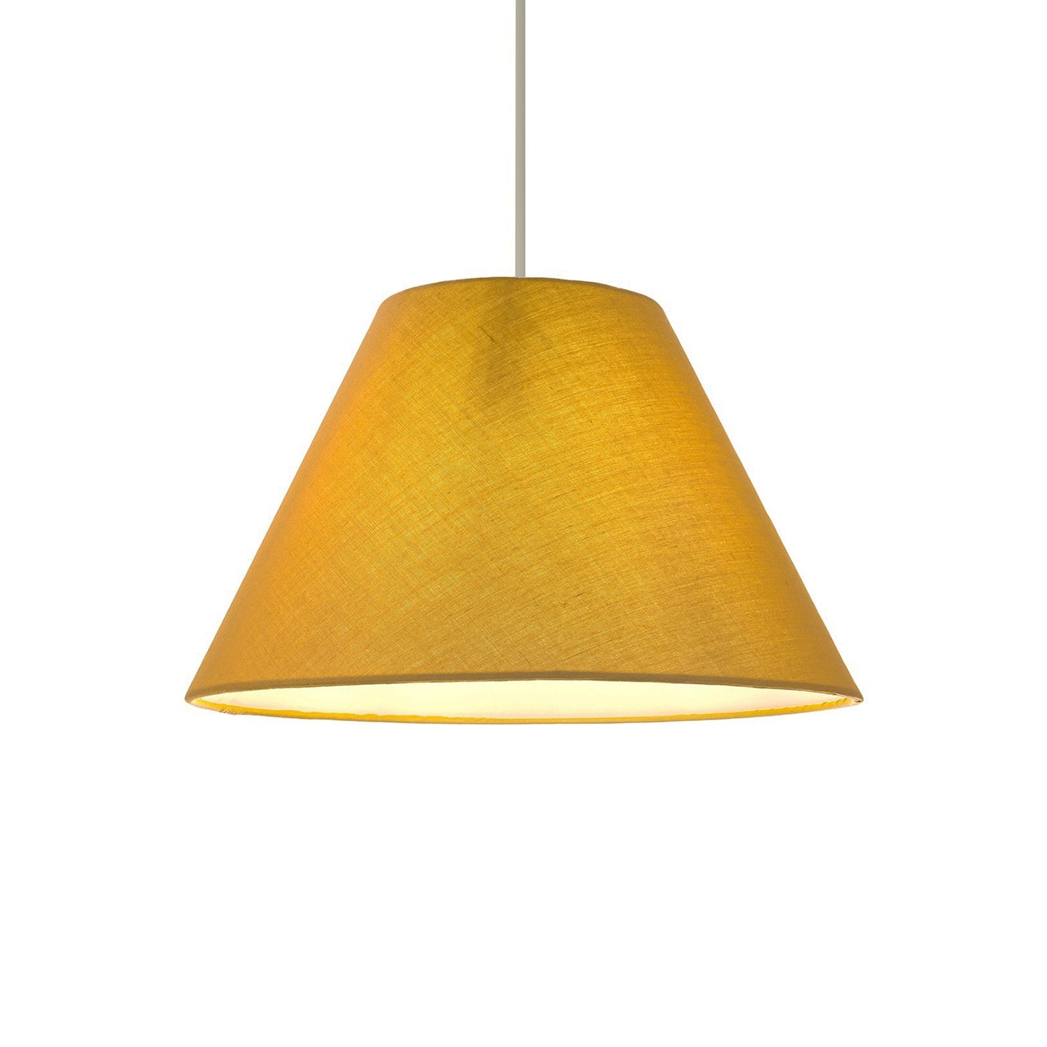 Traditional 8 Inch Mustard Ochre Cotton Fabric Coolie Lamp Shade Image 2