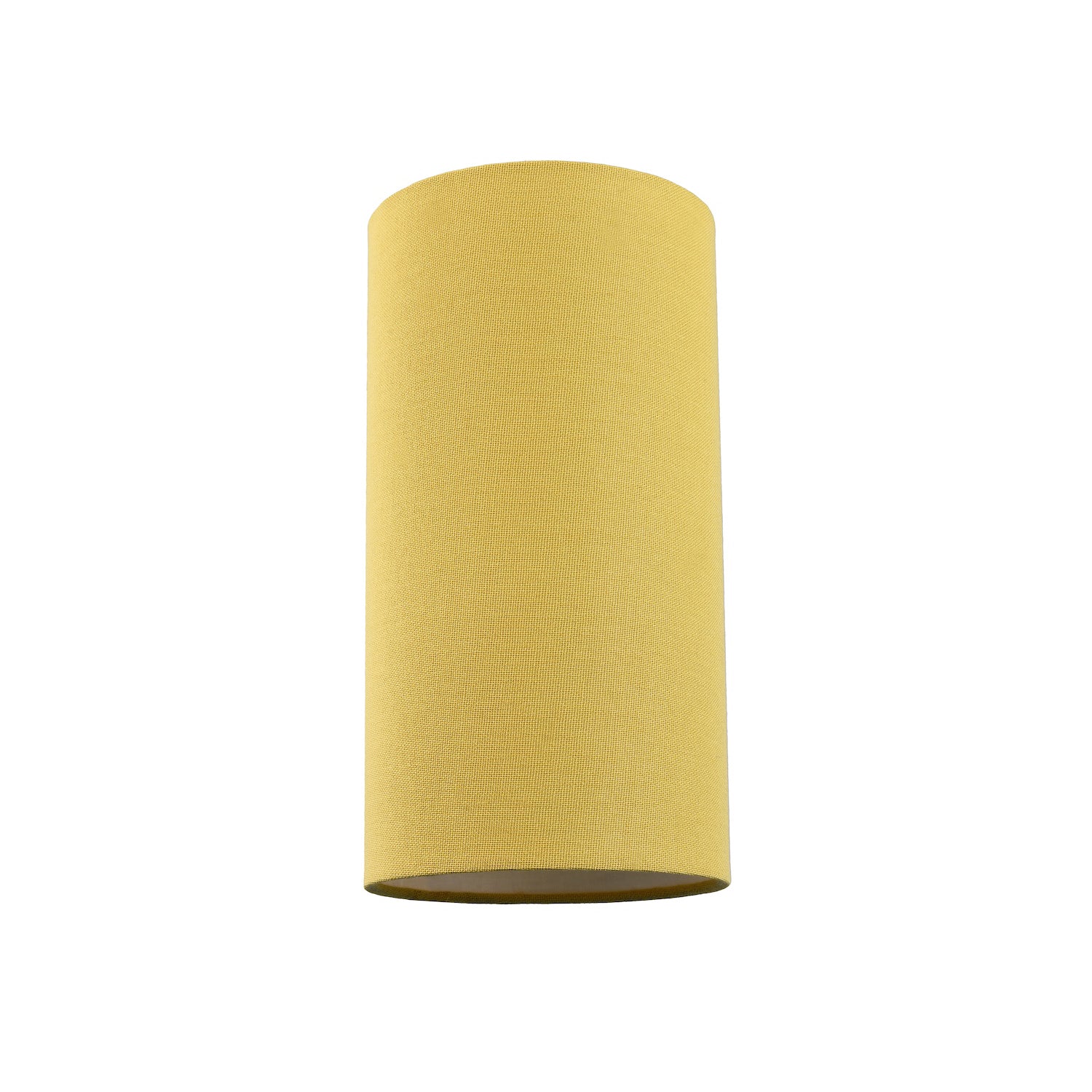 Contemporary and Stylish Mustard Ochre Linen Fabric Tall Cylindrical Lampshade Image 1