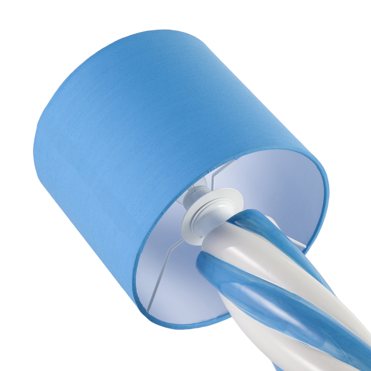 Modern Spiral Twist Blue and White Table Lamp Ceramic Table Lamp Image 5