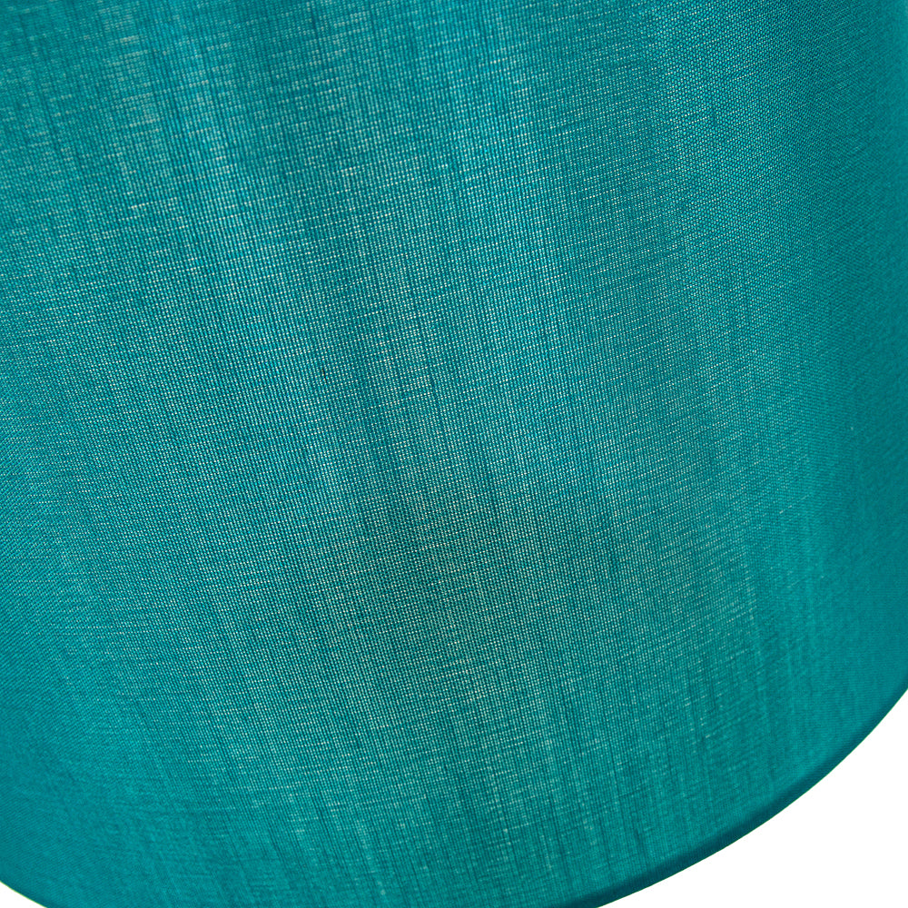 Traditionally Designed Small 8" Drum Lamp Shade in Unique Teal Faux Silk Fabric Image 4