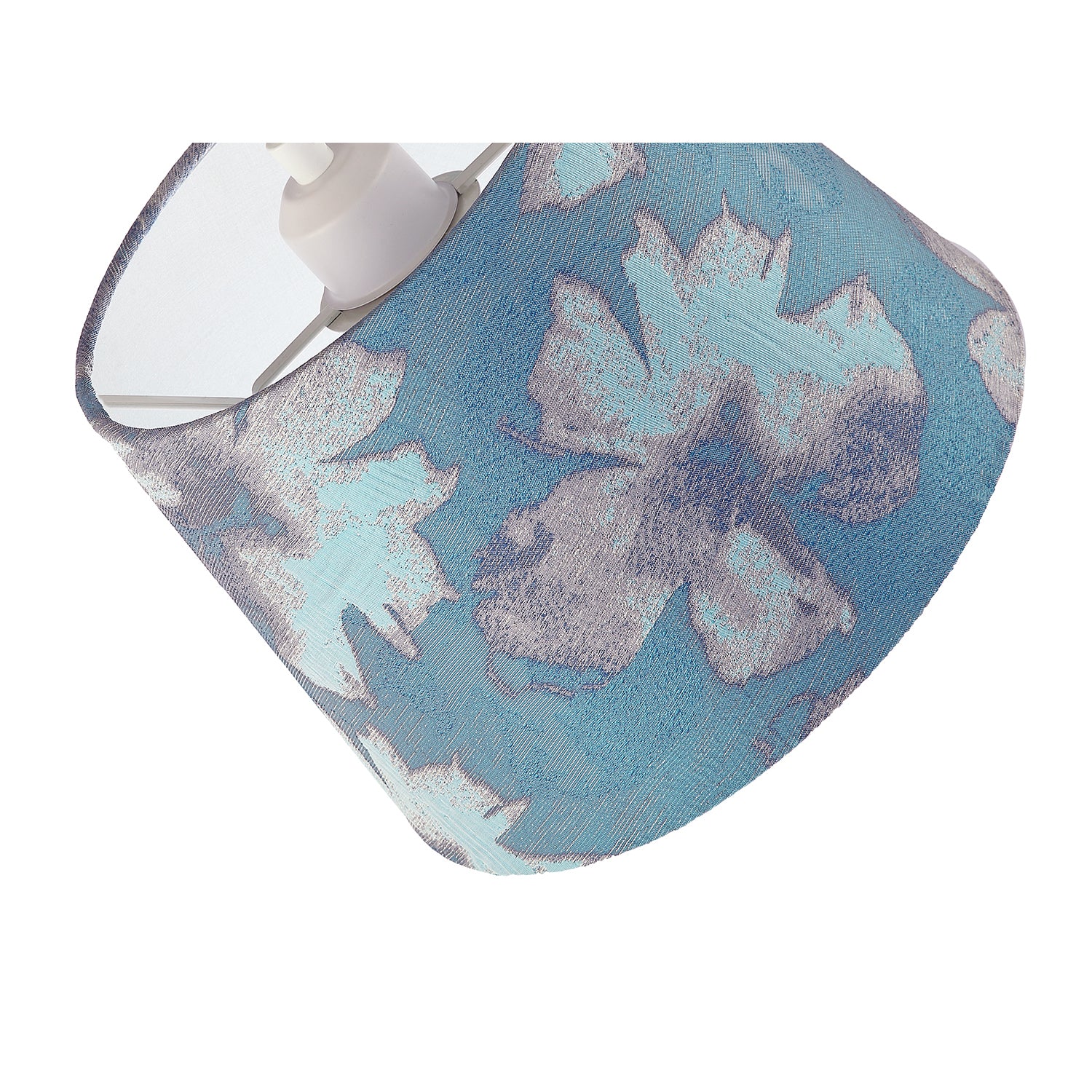Duck Egg and Blue Floral Drum Lamp Shade with Cotton Inner Lining Image 5