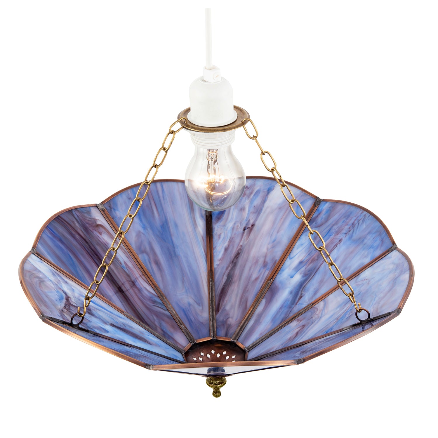 Lavender Purple Chic Tiffany Glass Easy Fit Pendant Shade with Chains Image 3