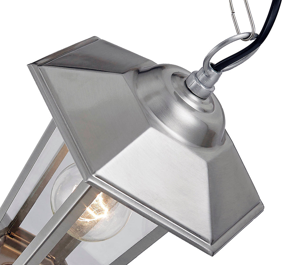 Contemporary Stainless Steel Hanging Lantern Porch Light Image 2