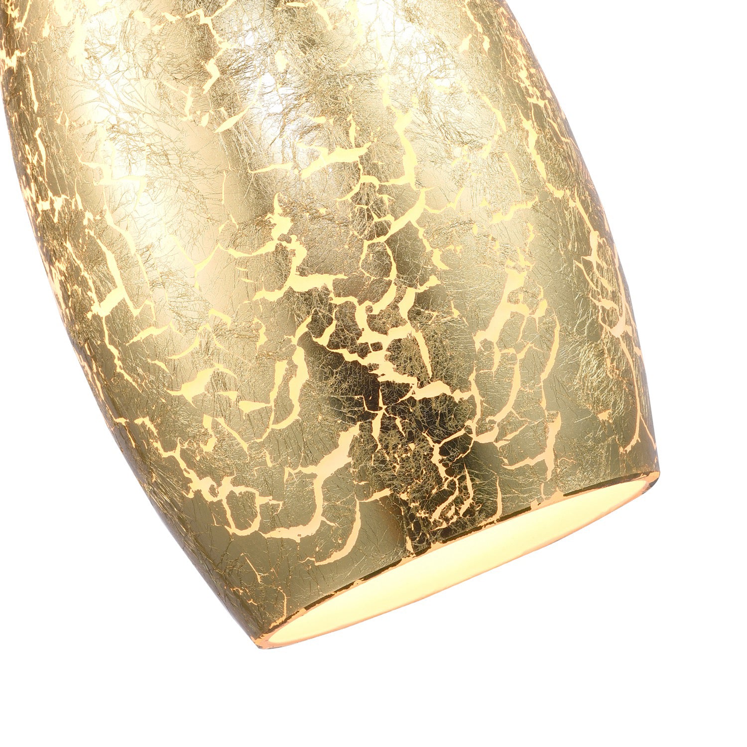 Modern Gold Foil Print Glass Pendant Light Shade with Curving Rectangular Body Image 3