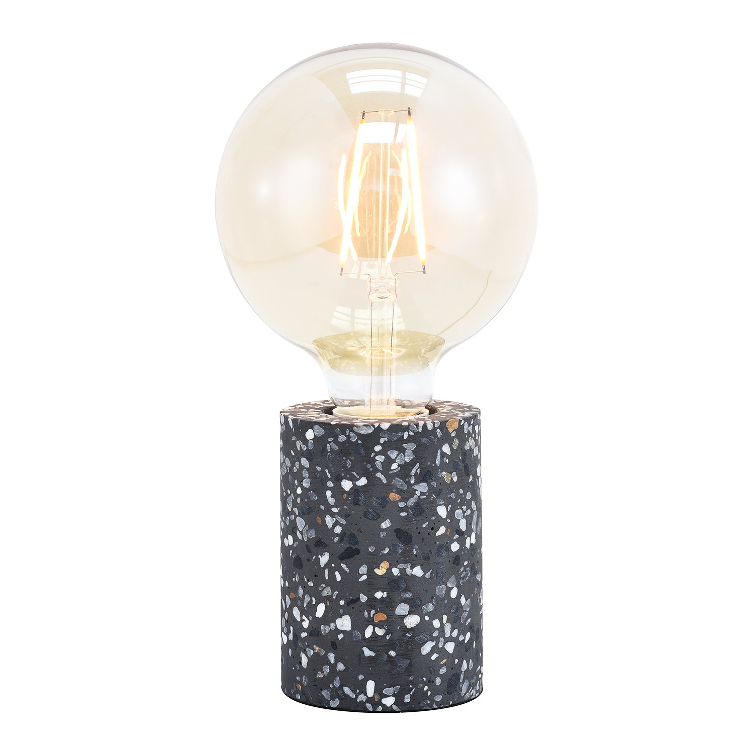 Modern Black Mosaic Concrete Table Lamp for Vintage Industrial Style Light Bulbs Image 1