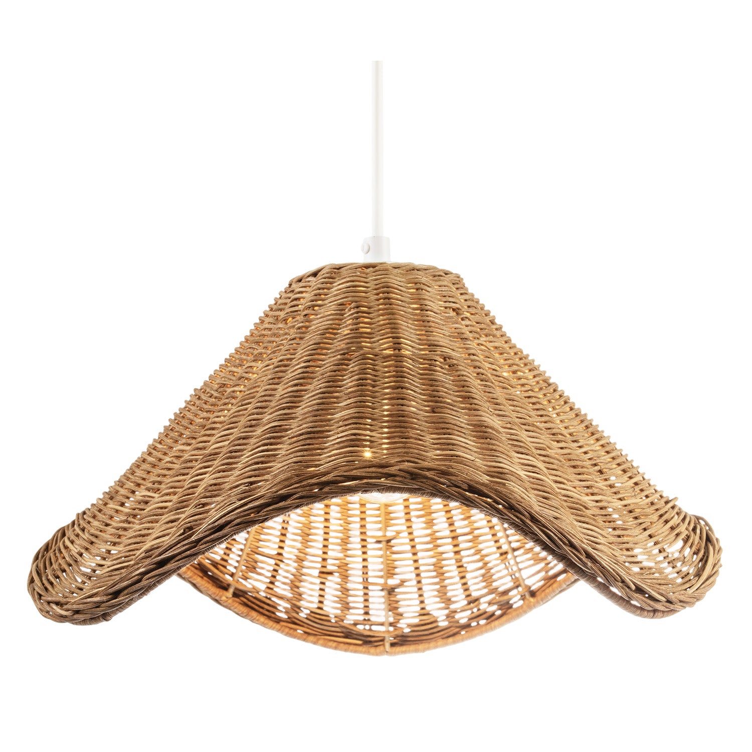 Boho Rustic Style Woven Natural Rattan Pendant Ceiling Lighting Shade Image 2