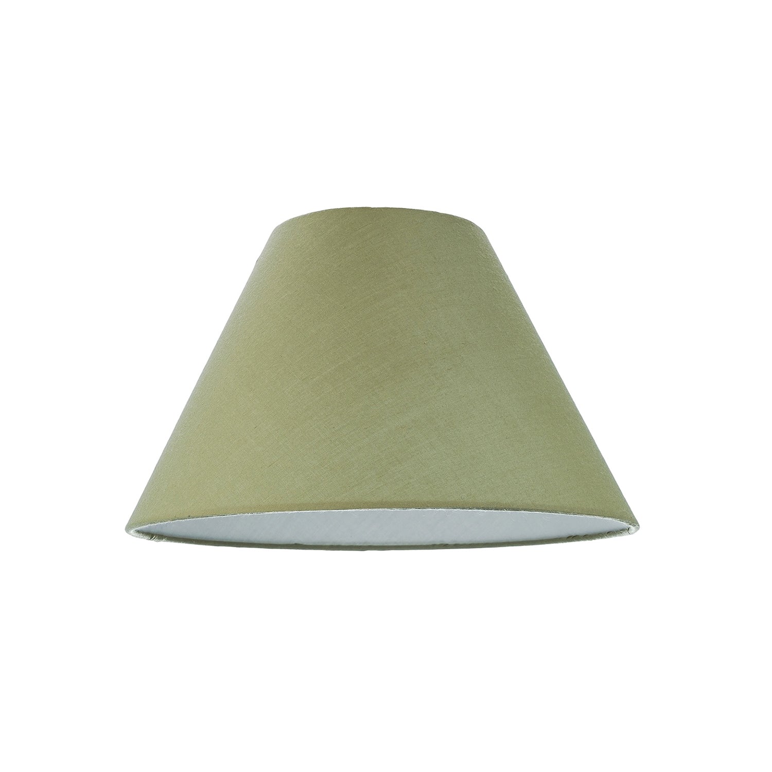 Traditional 8 Inch Olive Green Cotton Fabric Coolie Lamp Shade Image 1