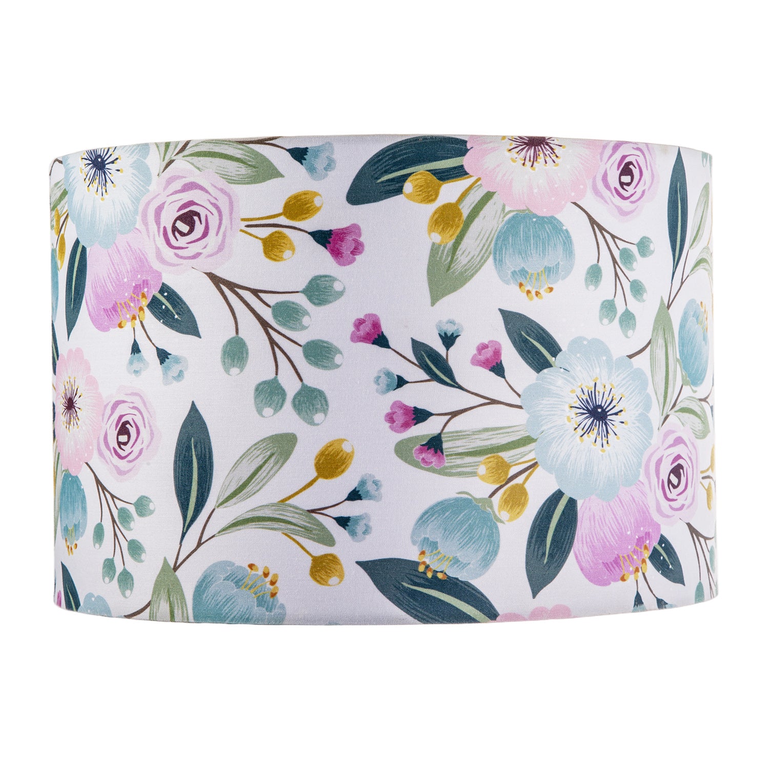 Elegant Cotton Lampshade with Watercolour Style Botanical Floral Decor Image 4
