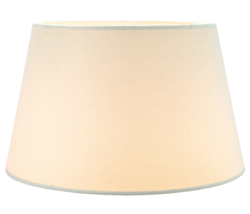 Traditional 14 Inch Cream Linen Fabric Drum Table/Pendant Lampshade 60w Maximum Image 2