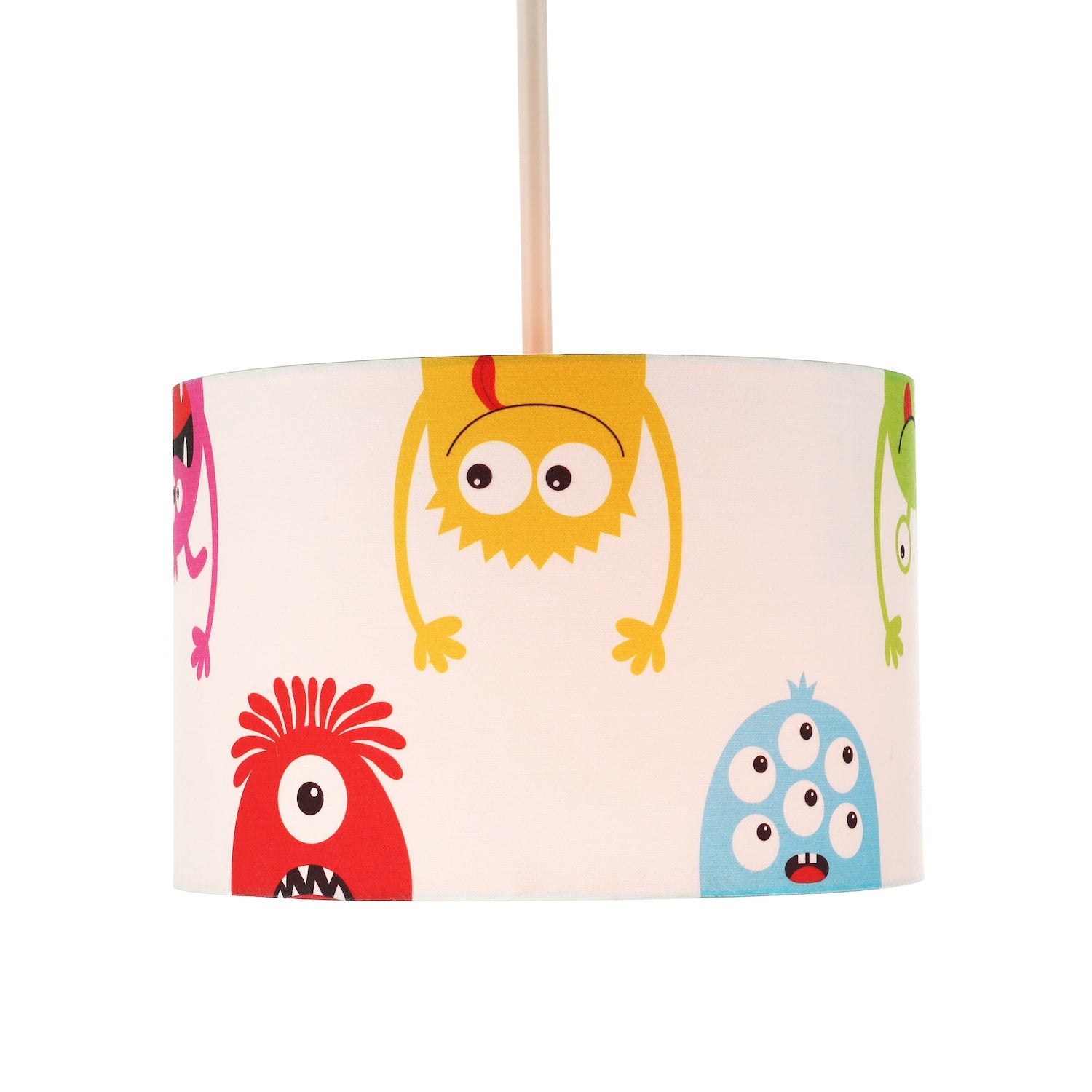 Funny Monsters Children's Lamp Shade with Orange Inner and Multi Colour Monsters Image 8