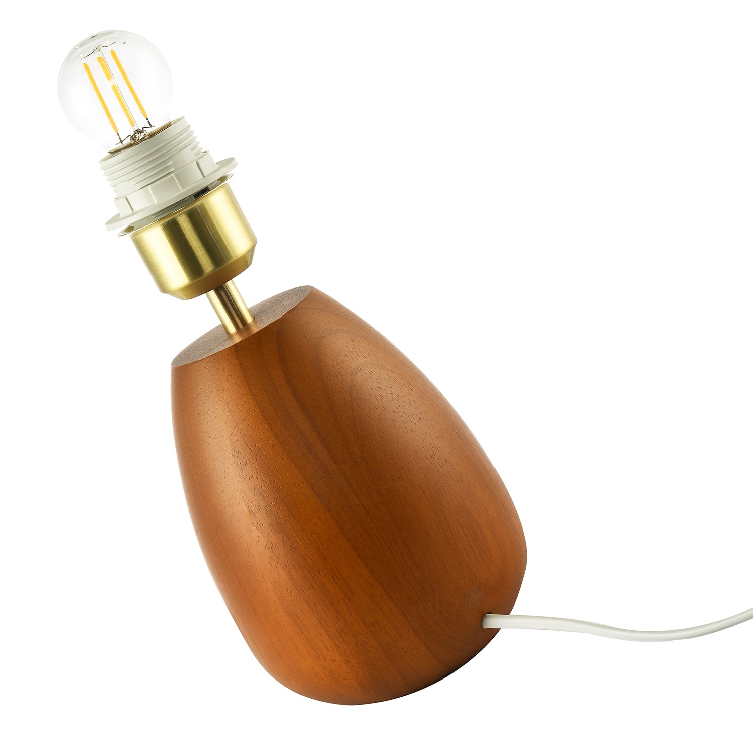 Chunky Wooden Table Lamp Base with Mahogany Finish with Inline Switch Image 4