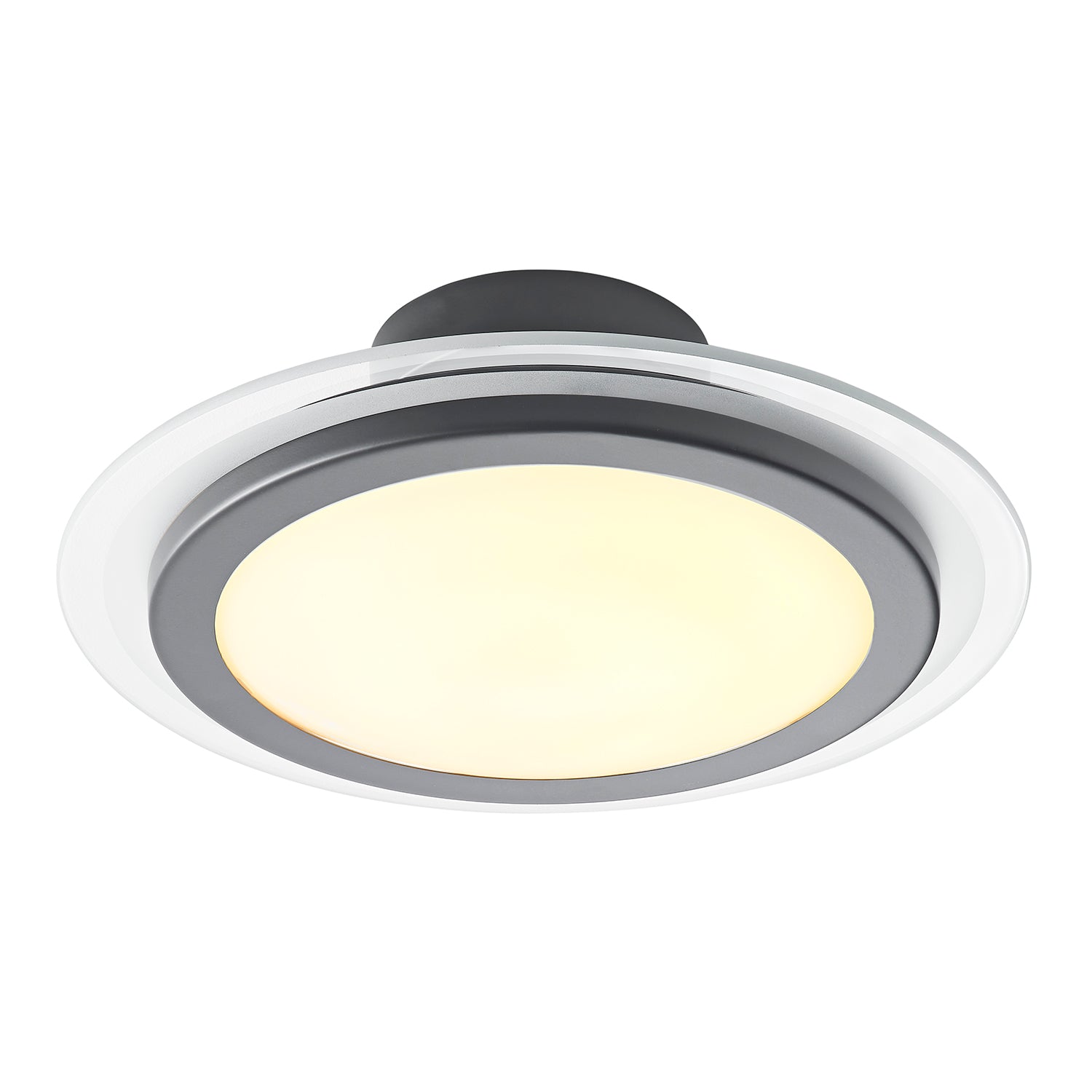 Modern and Sleek Semi Flush LED Powered Ceiling Light Fitting in Matt Black Image 2