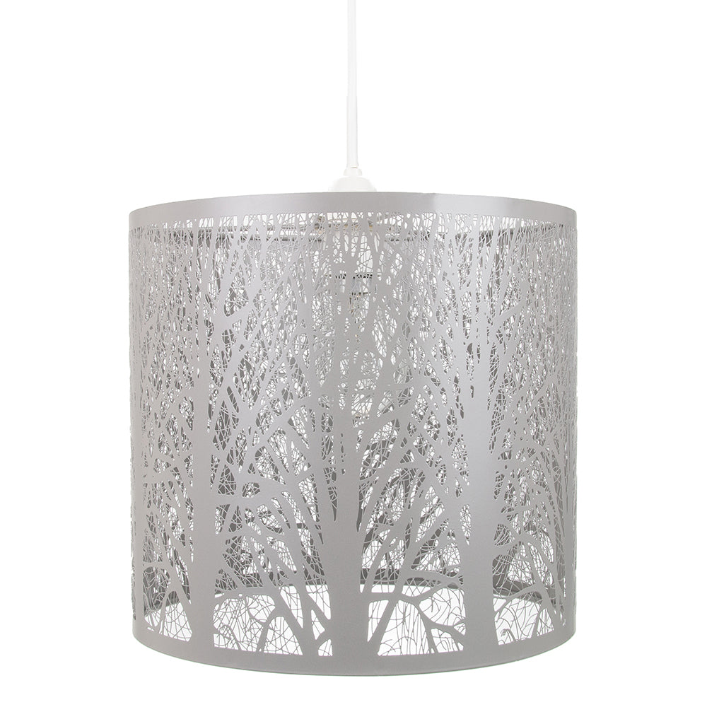 Unique and Beautiful Soft Grey Metal Forest Design Ceiling Pendant Shade Image 1