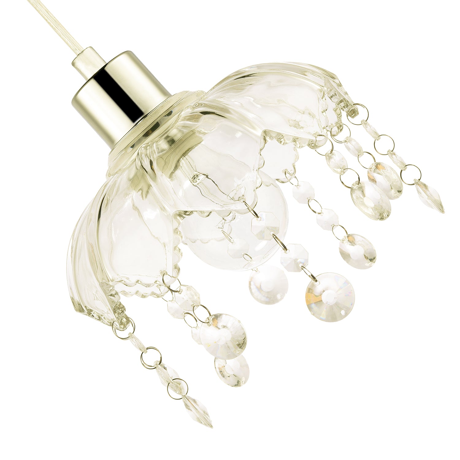 Traditional and Shabby Chic Clear Glass Easy Fit Pendant Lamp Shade Image 4