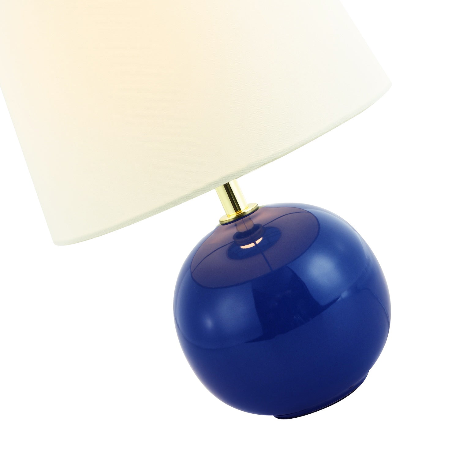 Traditional Classic Round Ceramic Table Lamp Base in Midnight Blue Gloss Finish Image 2