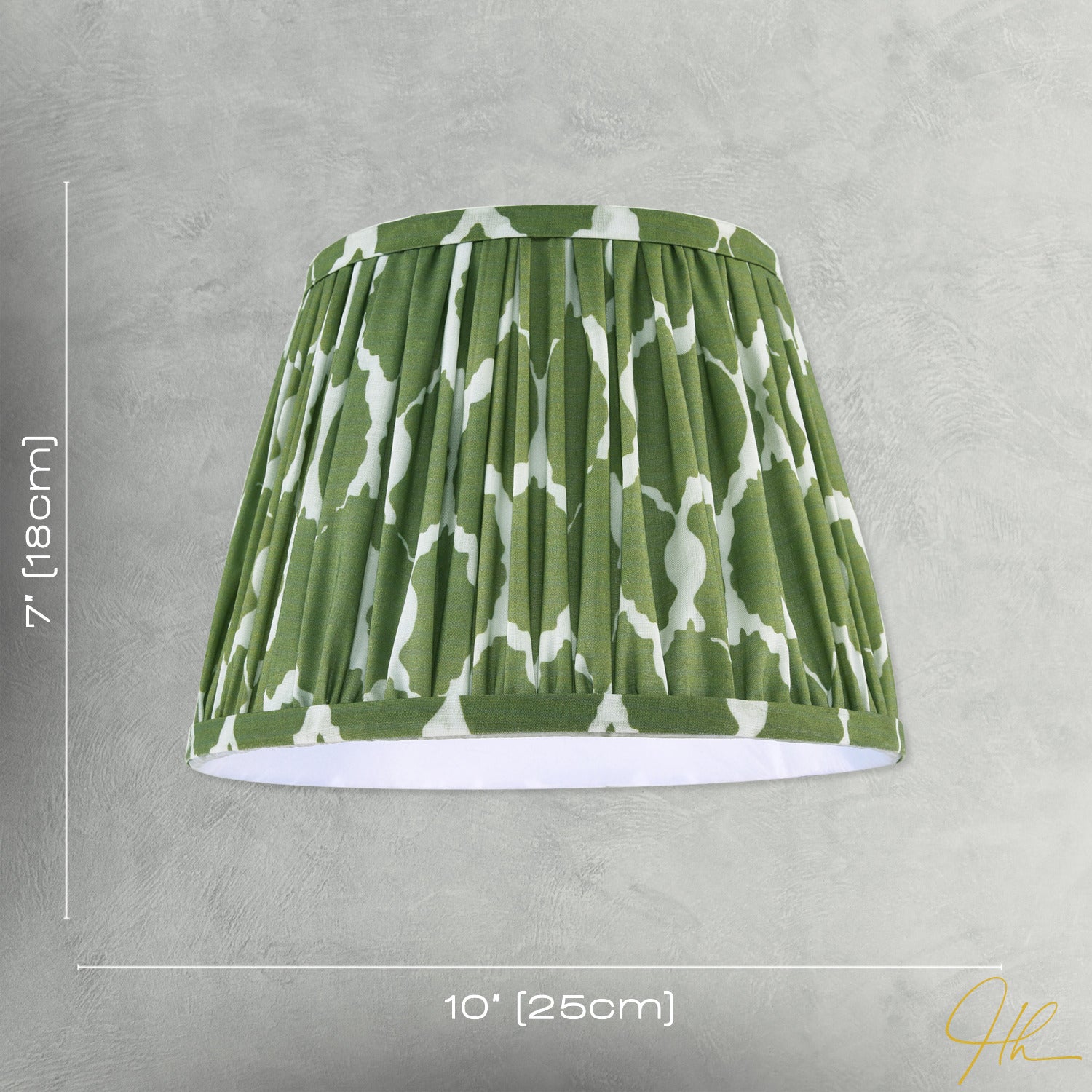 Modern Olive Green Pleated Cotton Fabric Lamp Shade with Wavy Design Image 7