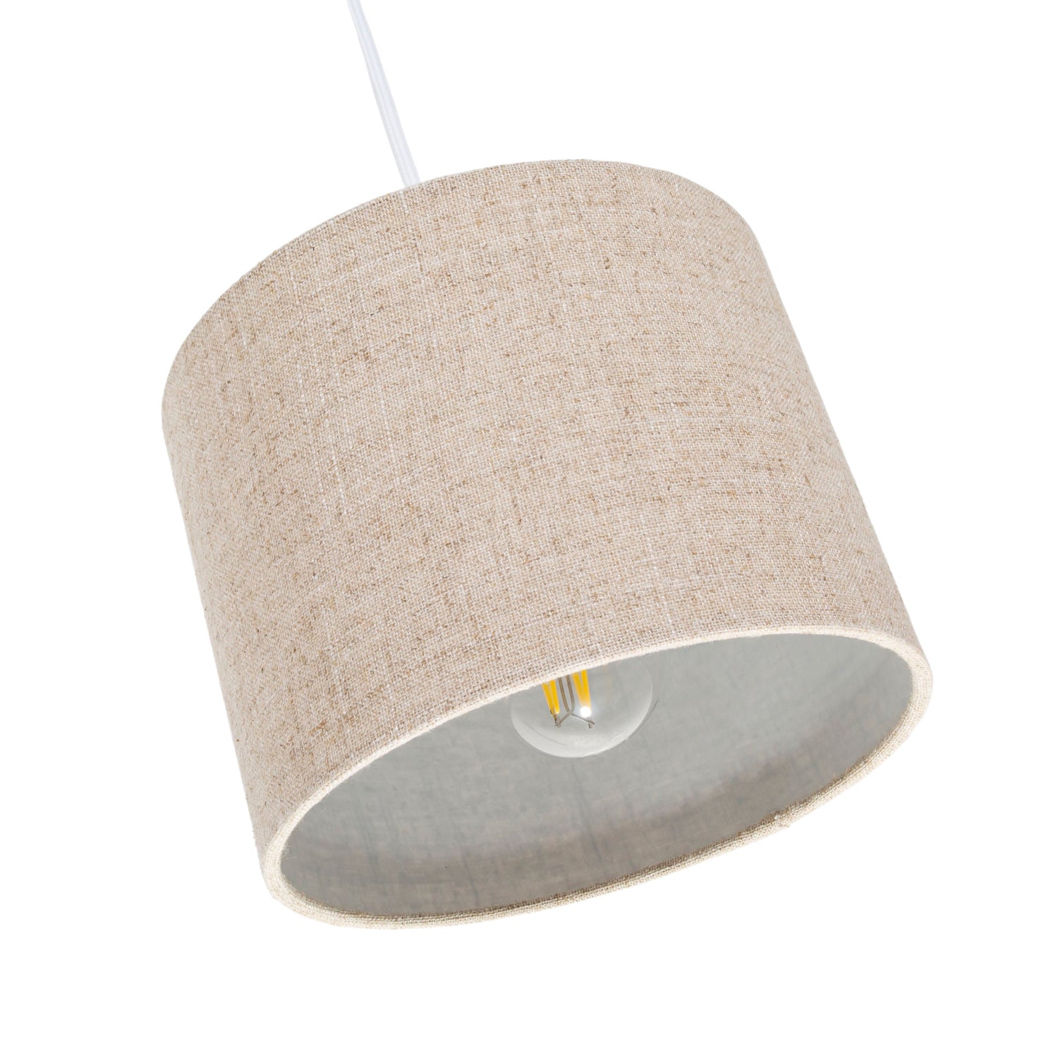 Contemporary and Stylish Natural Linen 8" Lamp Shade in Oatmeal - 20cm Diameter Image 3