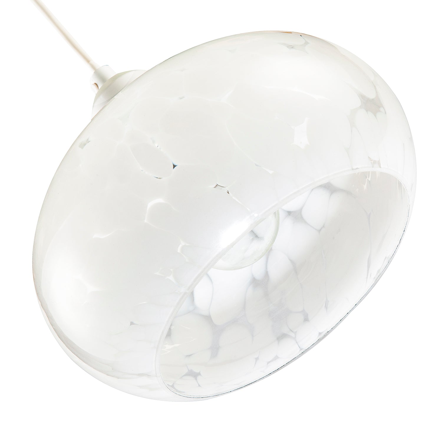 Designer Opal White Snowflake Domed Glass Pendant Ceiling Light Shade Image 5