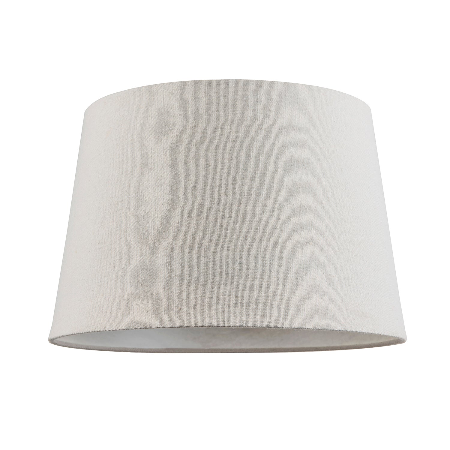 Contemporary Light Cream Linen Fabric Drum Lampshade with Cotton Inner Image 1