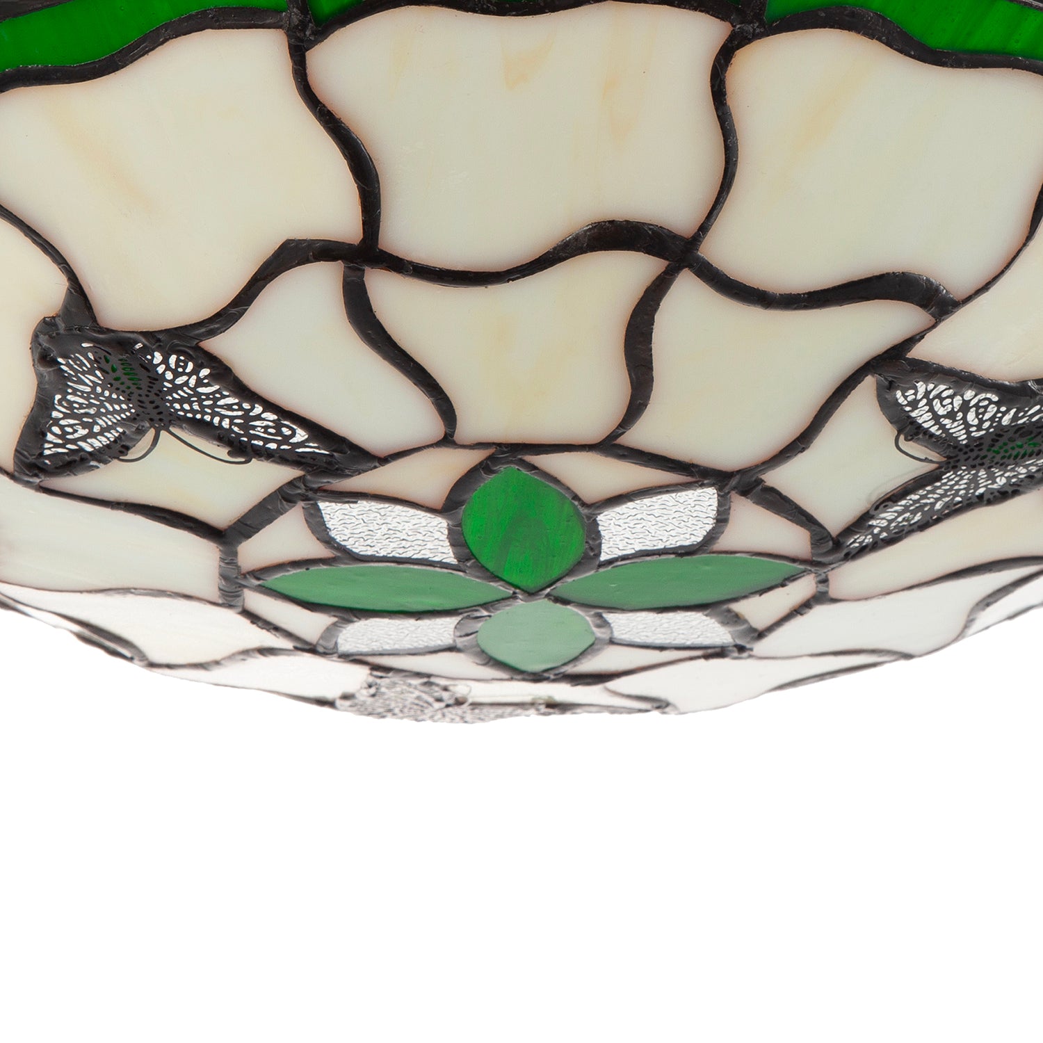 Traditional Butterfly Tiffany Glass Green Pendant Lighting Shade Image 5