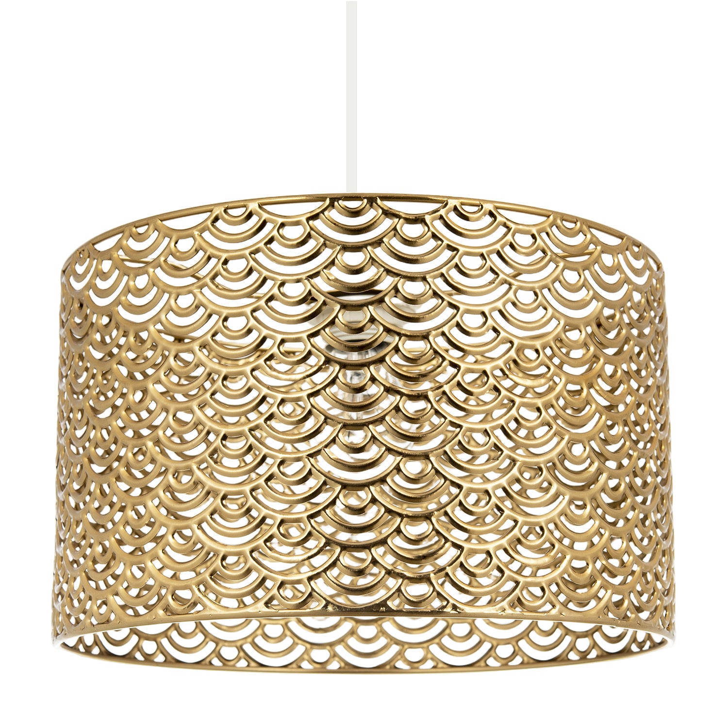 Art Deco Styled Pendant Ceiling Light Shade in Polished Gold Plated Image 1