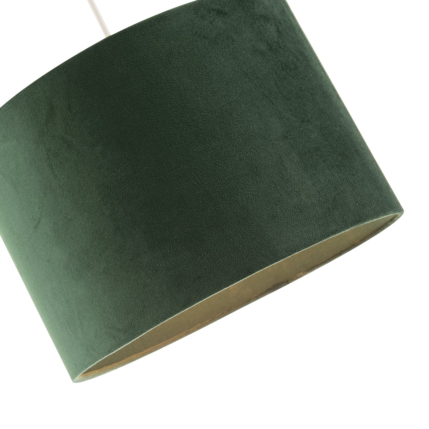 Soft Velvet Forest Green Fabric Round Lamp Shade for Table or Pendant Image 3