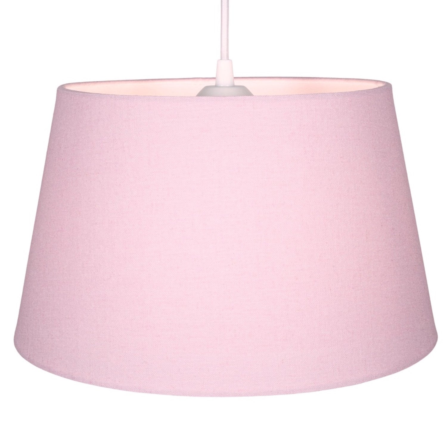 Traditional 14 Inch Soft Pink Linen Drum Table/Pendant Lampshade 60w Maximum Image 2